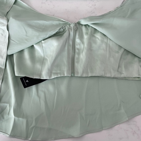 Lulus Sincerely Exceptional Sage Satin Strapless Two-piece Jumpsuit Green - Picture 4 of 8